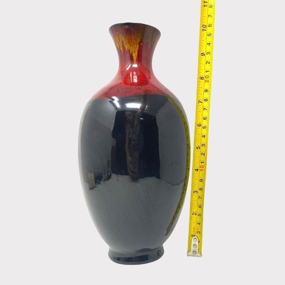 BLACK Red And Brown Flower Vase - Picture 2 of 6